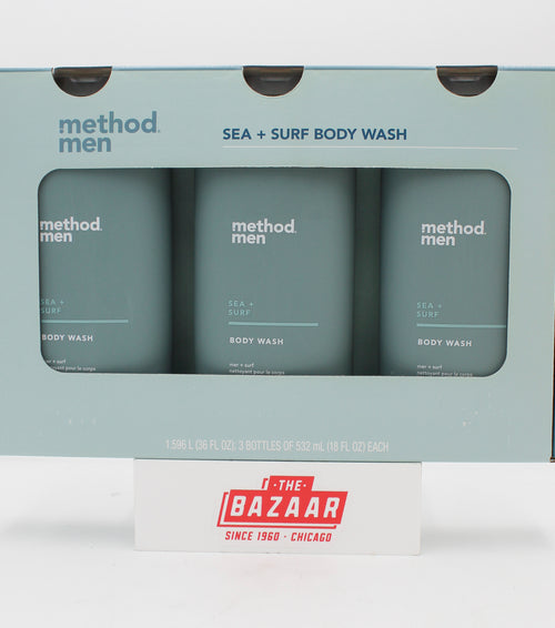 METHOD MENS BODY WASH SEA N SURF 18floz 3ct US