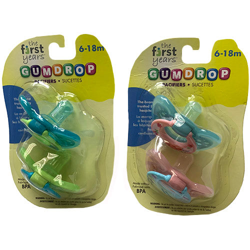 GUMDROP PACIFIER 2CT(6-18MO)ASST