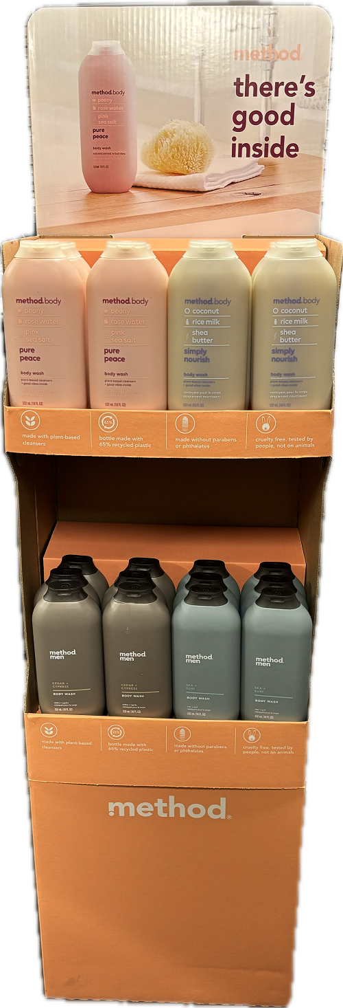 METHOD ASSORTED BODY WASH FLOORSTAND 18oz