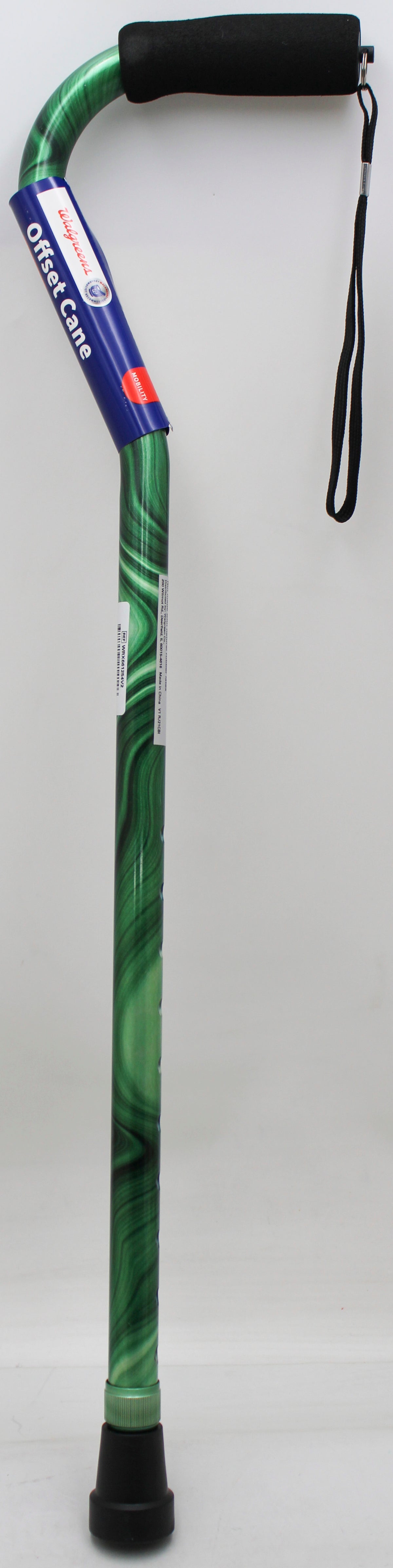 WALGREENS OFFSET CANE - AGATE GREEN NI