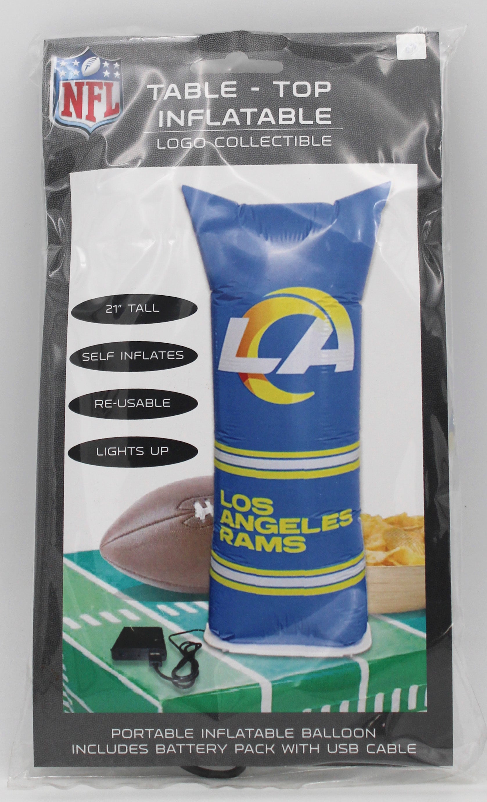 OFFICIALLY LICENCED LOS ANGELES RAMS TABLETOP INFLATABLE CENTERPIECE