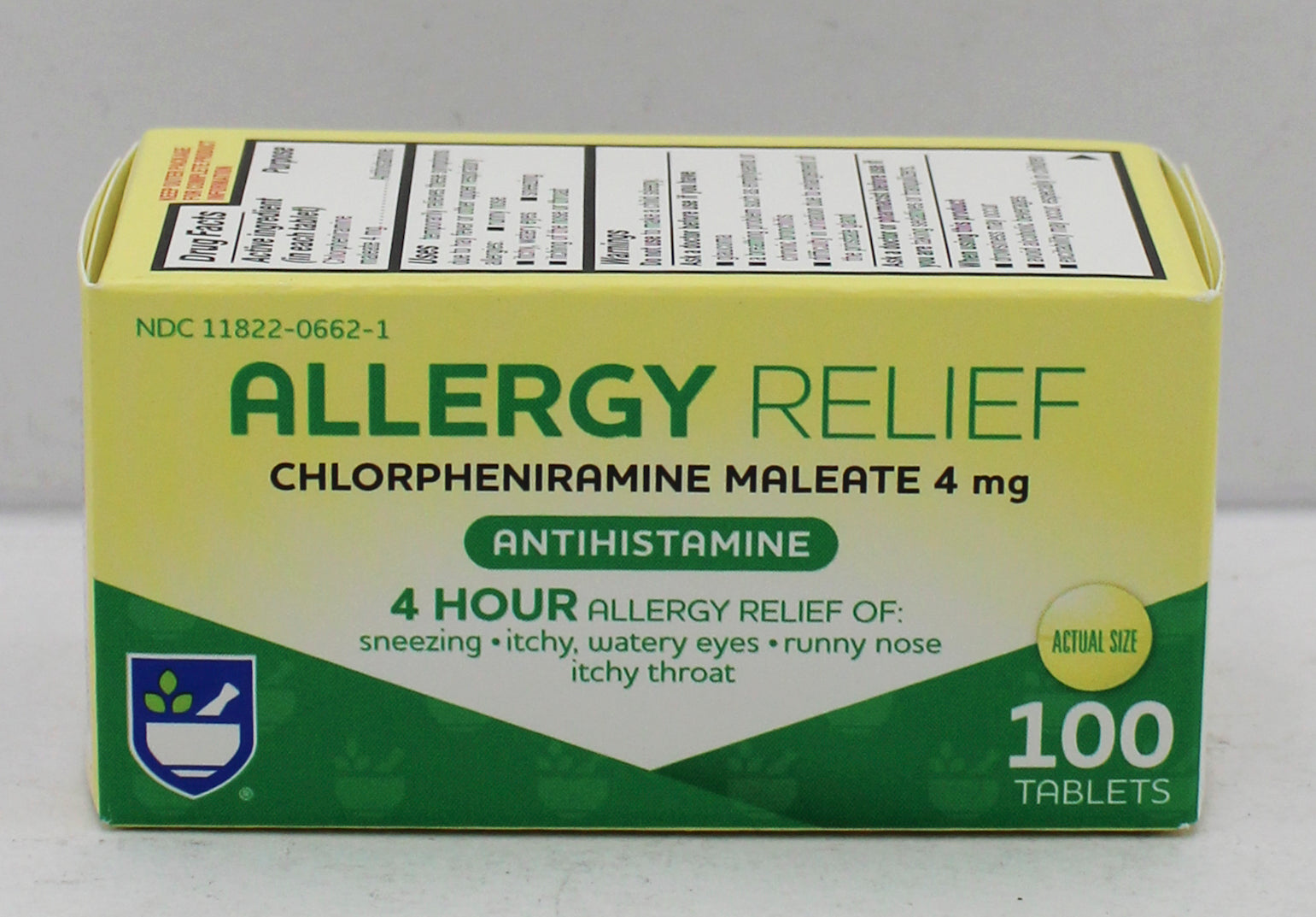RITE AID 4HR ALLERGY RELIEF TABLETS 100ct EXP 11/15/2027