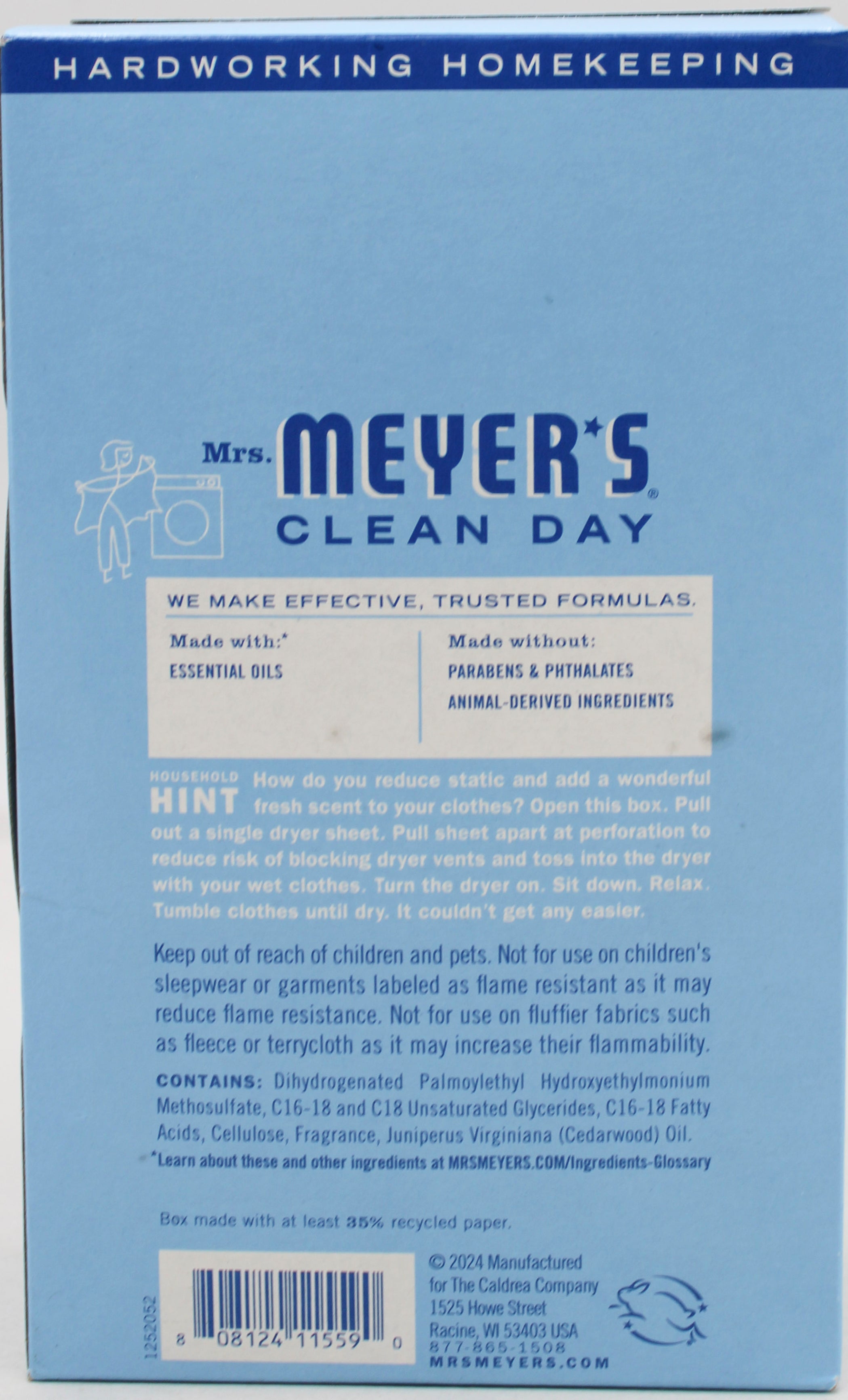 Mrs. Meyer's Dryer Sheets Rain Water Scent 80ct Wholesale