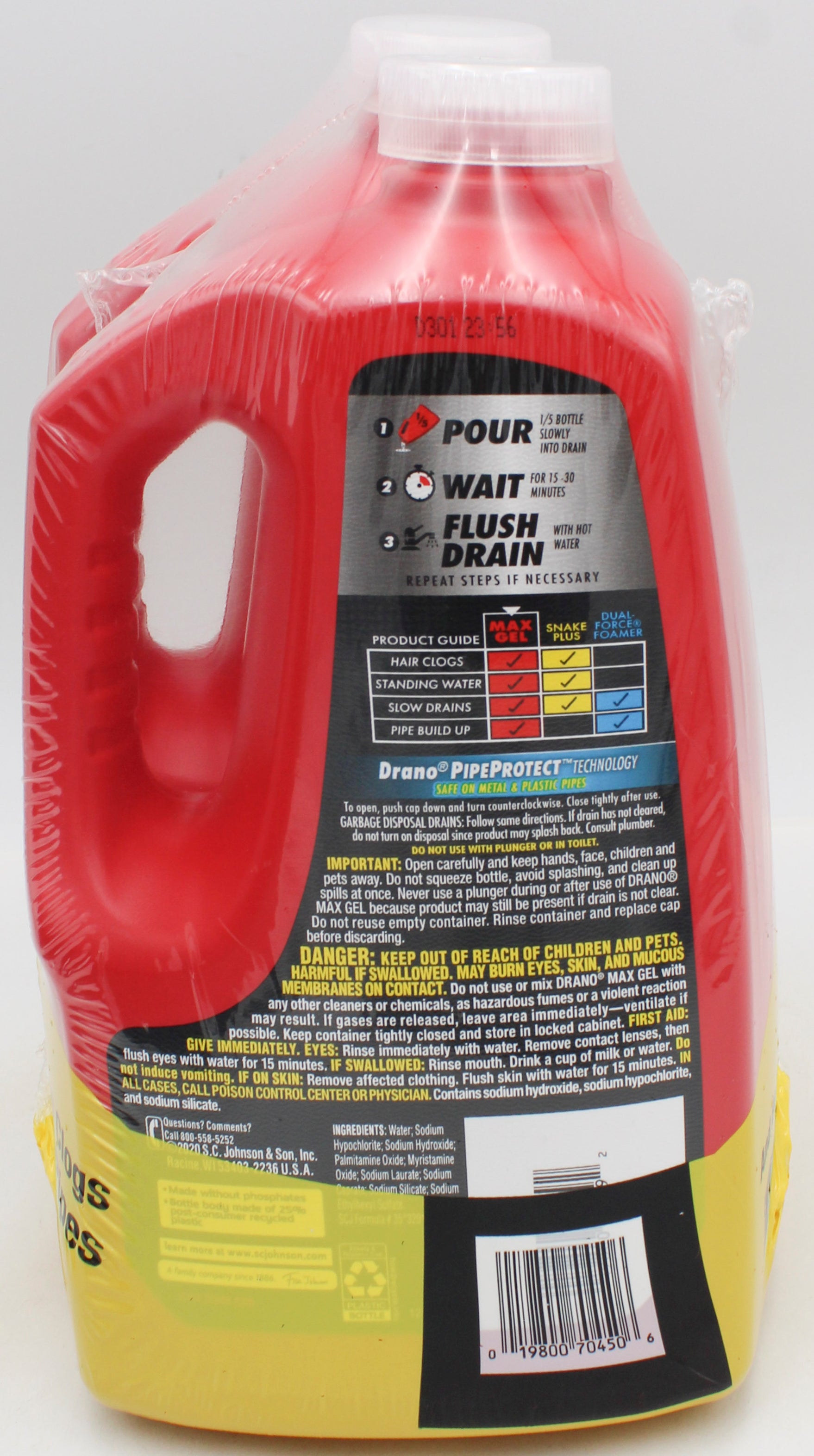 SP DRANO MAX GEL 80OZ VALUE PACK PRO STRENGTH 2CT