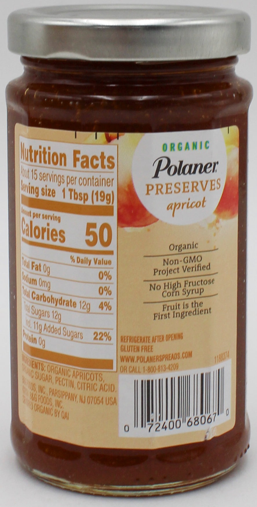 Polaner Organic Apricot Preserves 10.3oz Jar