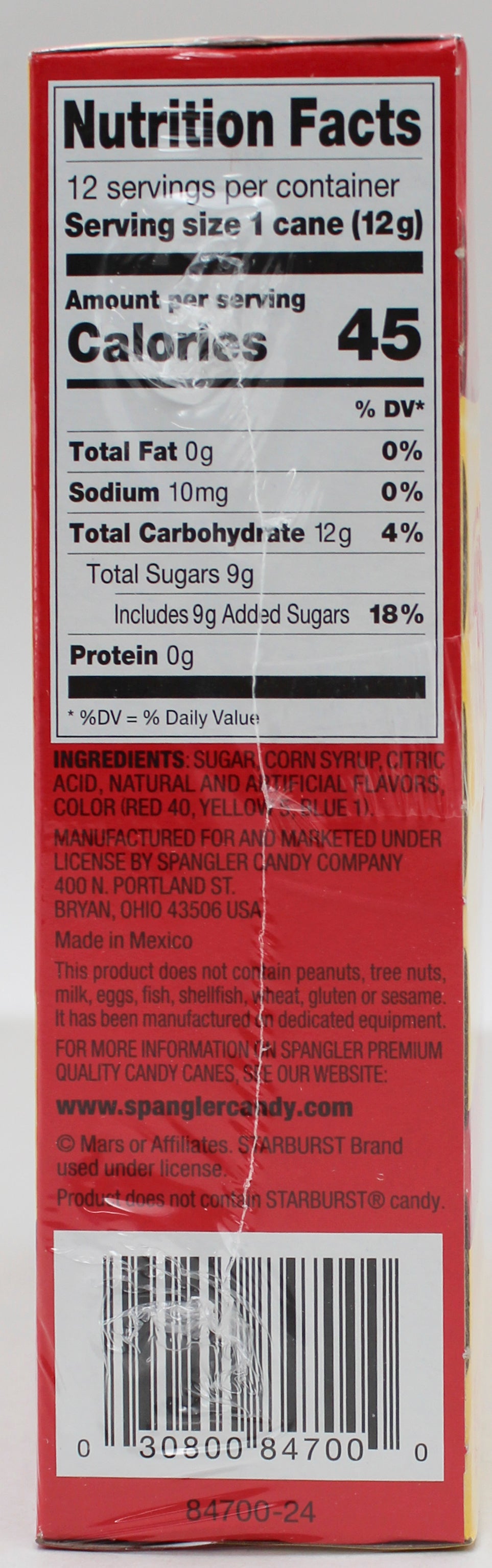 STARBURST Candy Canes 12ct 5.3oz Wholesale Box