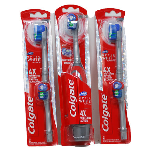COLG 360 OPTIC WHTE PWR T/BRUSH W/ 4 RPLCMNT HEADS/NI
