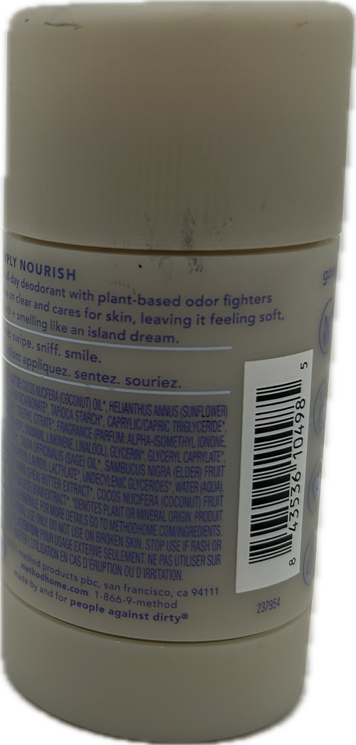 METHOD DEODORANT SIMPLY NOURISH ALUMINUM FREE 2.65oz US