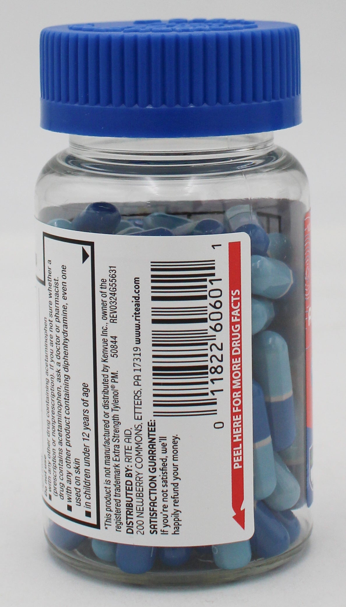 RITE AID PAIN RELIEF ACETAMINOPHEN PM EXTRA STRENGTH RAPID RELEASE GELCAPS 80ct EXP 11/15/2027