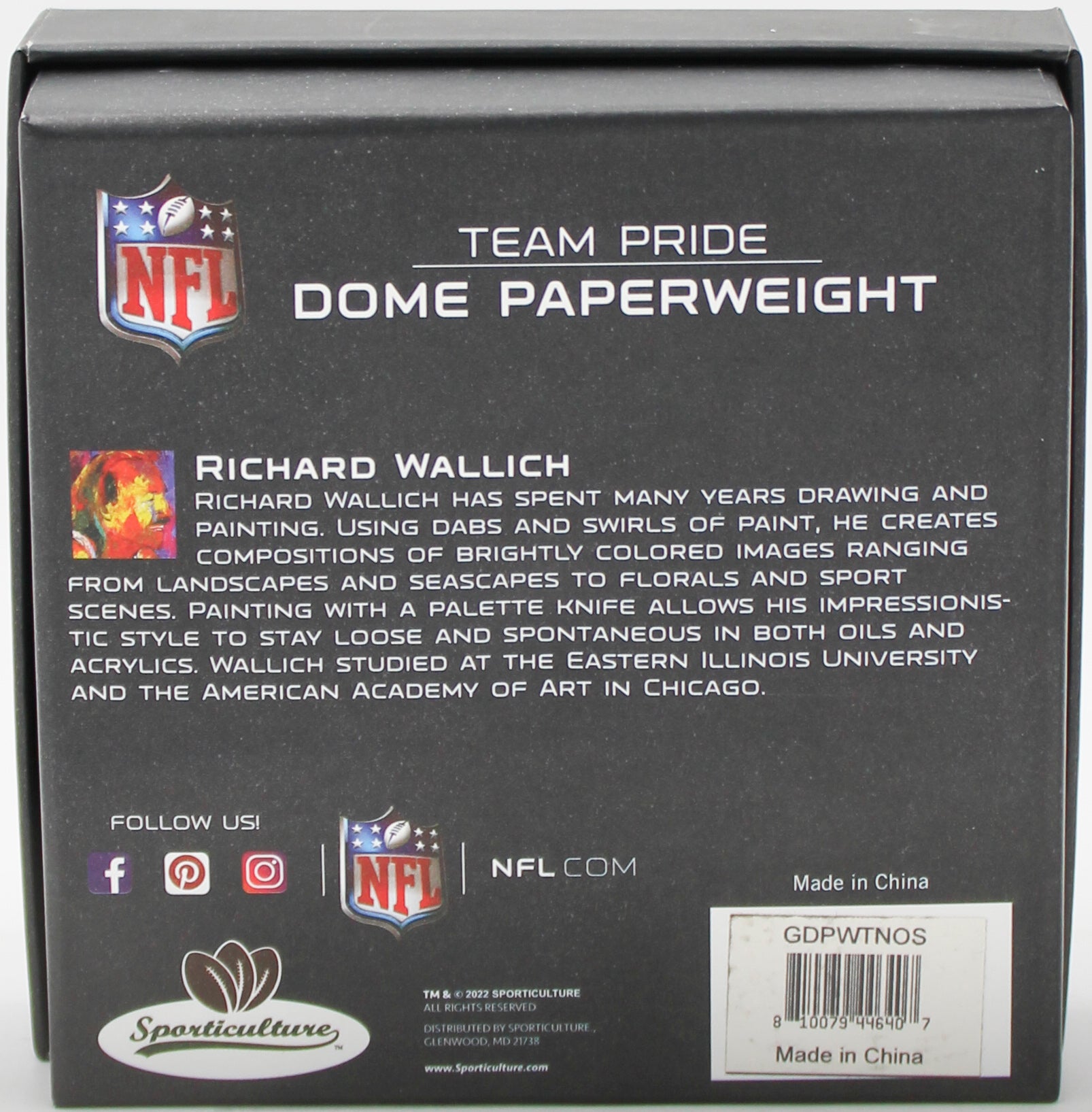 NEW ORLEANS SAINTS GLASS DOME PAPERWEIGHT 4"