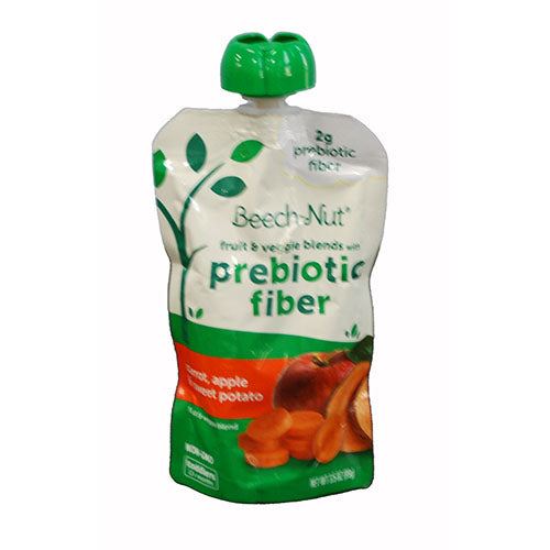 BEECH-NUT PREBIOTIC FIBER POUCH 3.5OZ-CARROT, APPLE, SWEET POTATO EXP 6/1/24 NI