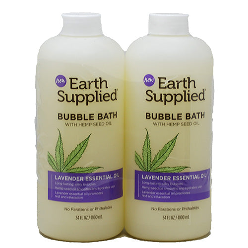 EARTH SUPPLIED BUBBLE BATH 34oz/2PK-LAVNDR ESSENTIAL OIL