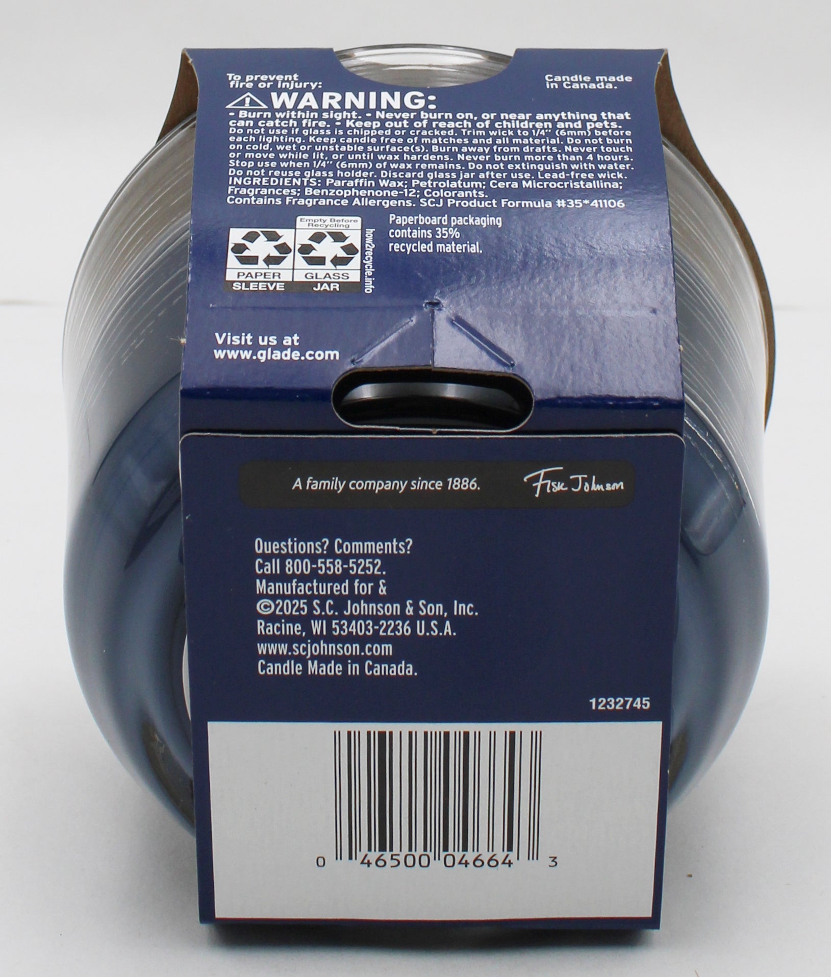GLADE 3-WICK CANDLE SMOOTH BOURBON + OAK 6.8oz US