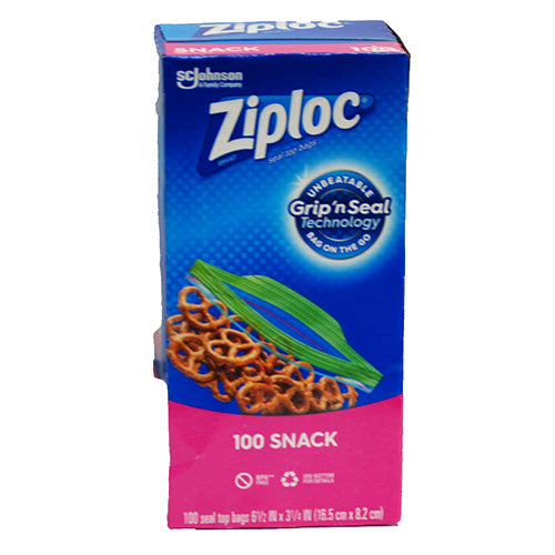 SP ZIPLOC BAG 100CT SNACK SEAL TOP