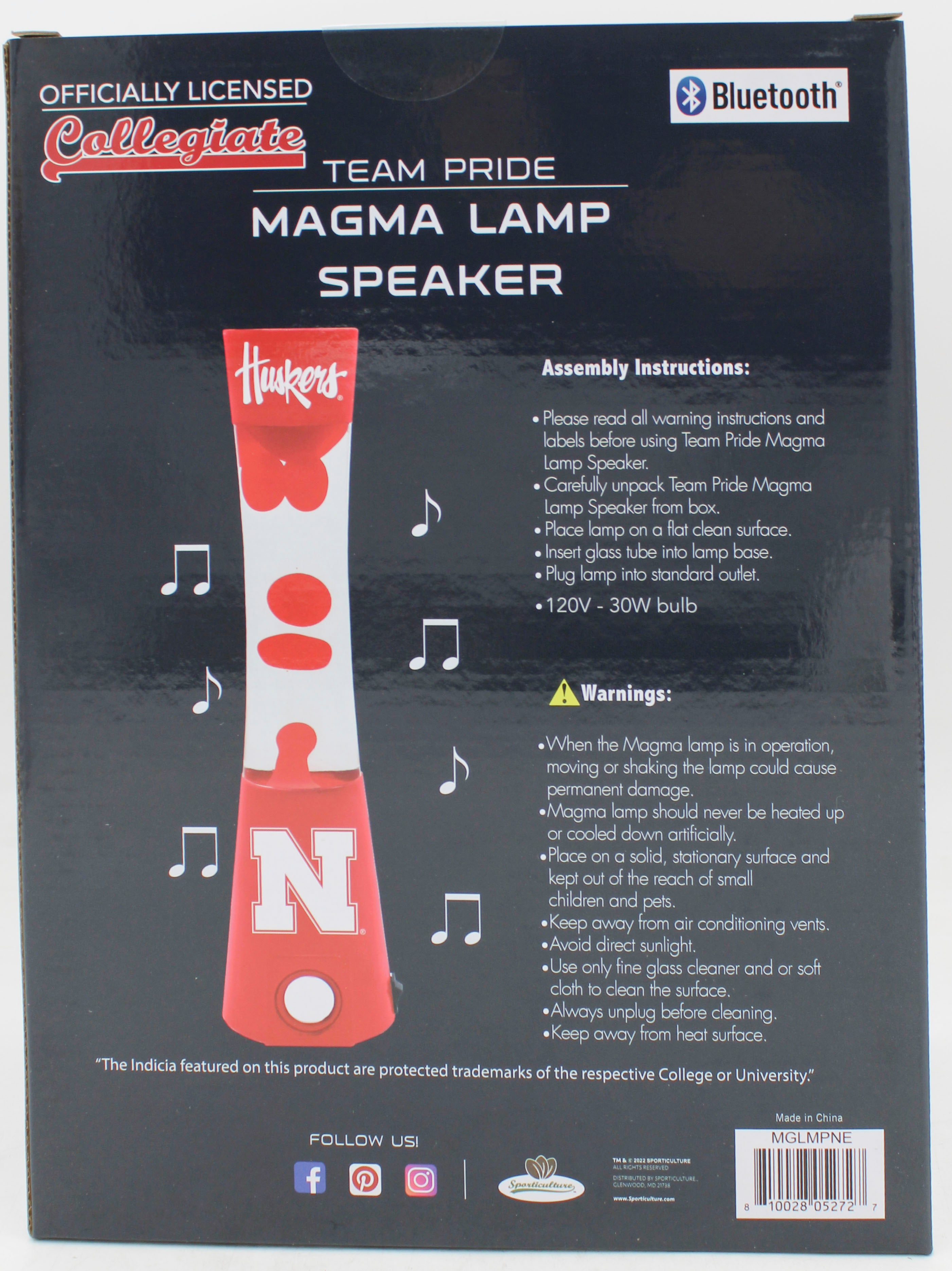 NCAA NCAA-CLC NEBRASKA CORNHUSKERS LAVA LAMP SPEAKER