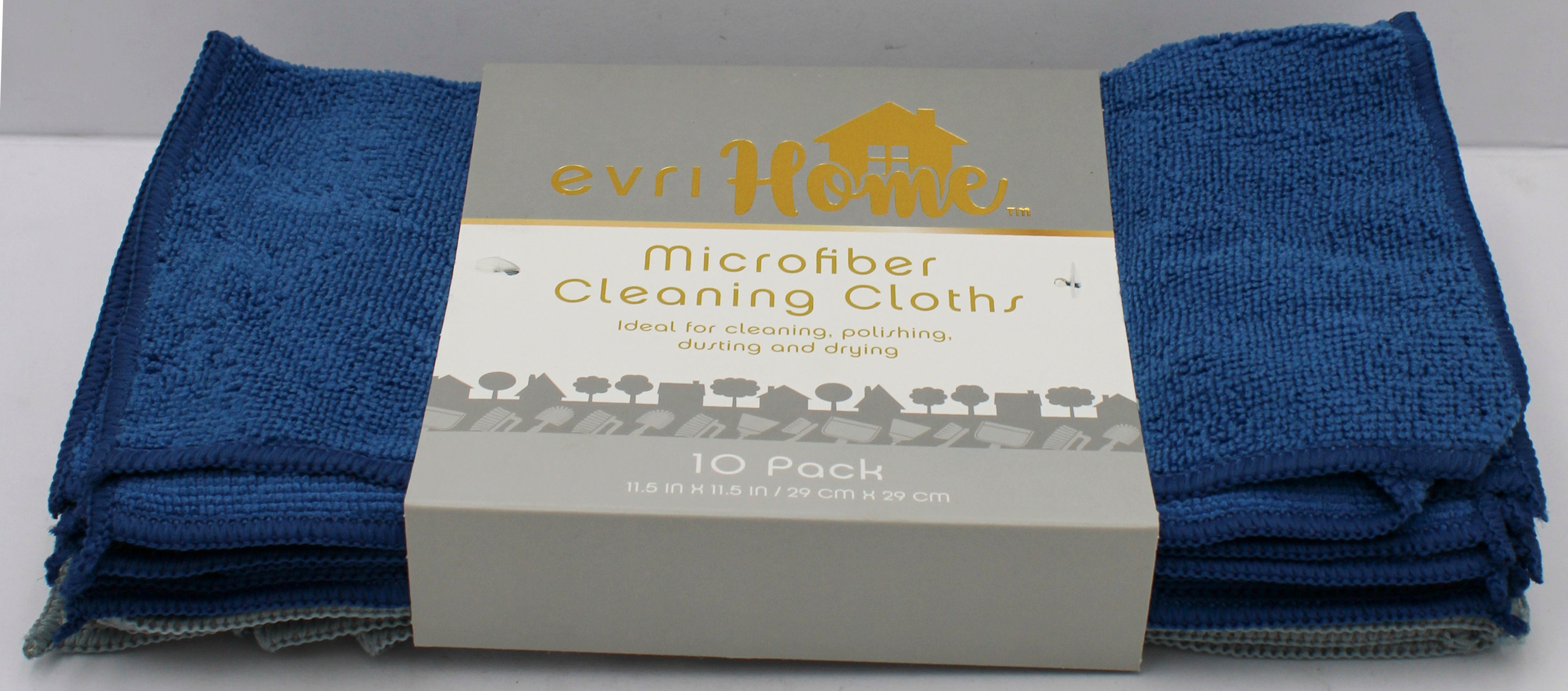 10PK MICROFIBER CLOTHS - BLUE NI