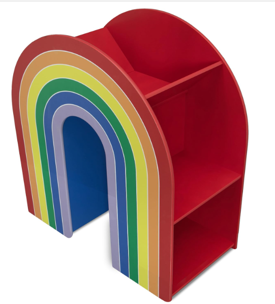 DELTA CHILDREN RAINBOW WOOD BOOKCASE 15.75"D x 31.5"W x 35.5"H