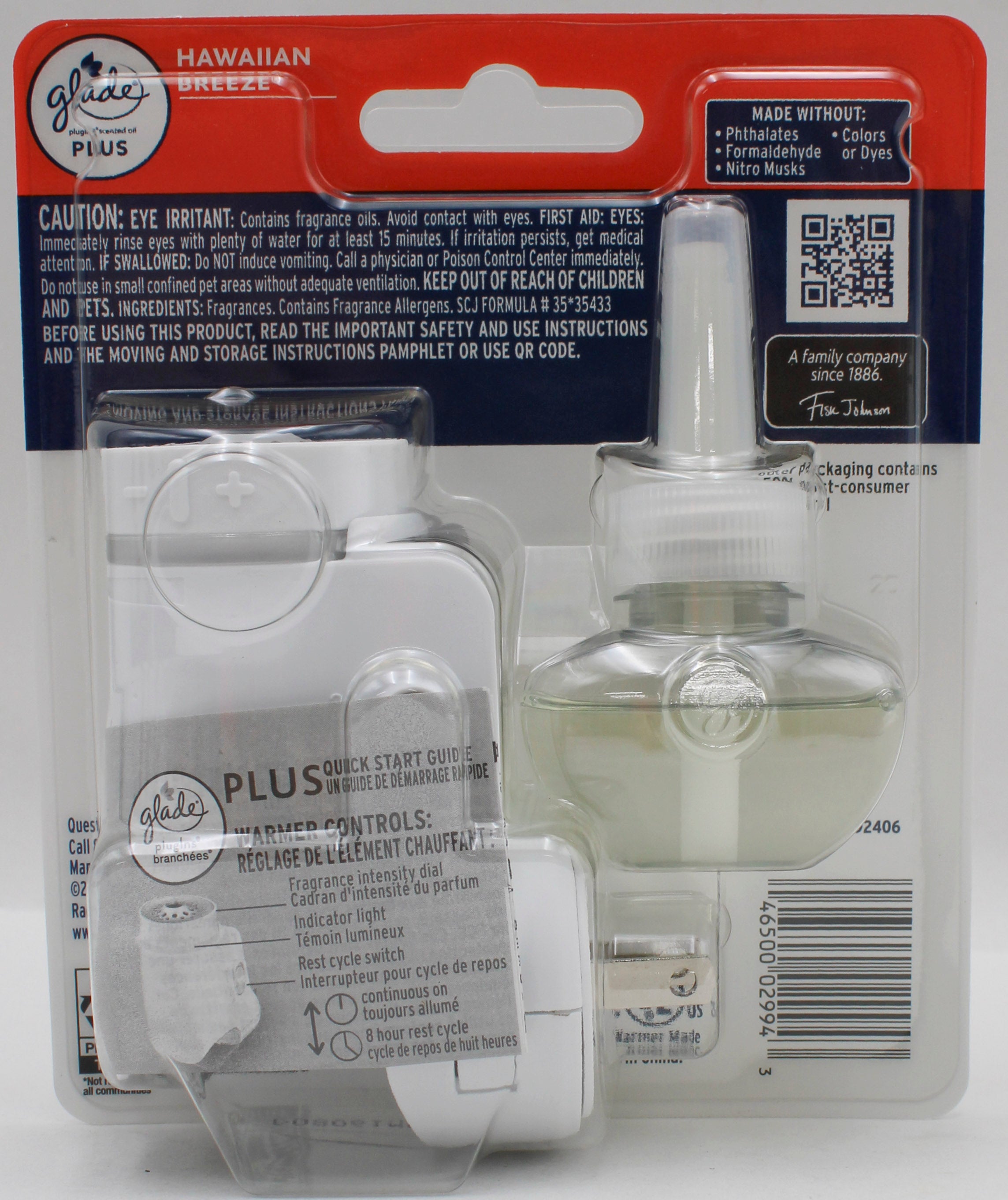 Glade PlugIns Smart Light Warmer + 1 Refill Hawaiian Breeze 0.67fl oz