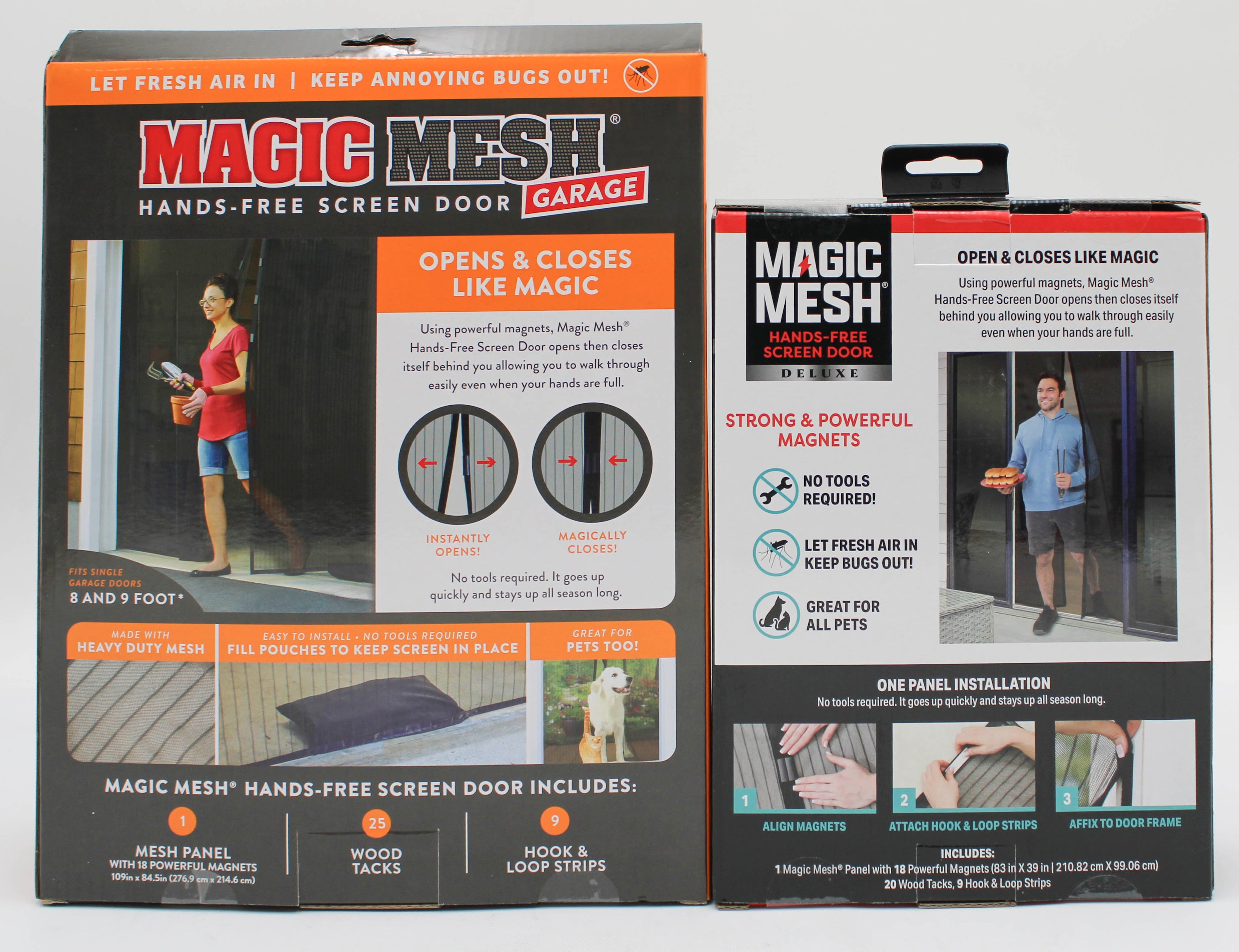 MAGIC MESH SCREEN DOOR DELUXE AND GARAGE HANDS FREE SCREEN BUNDLE NI