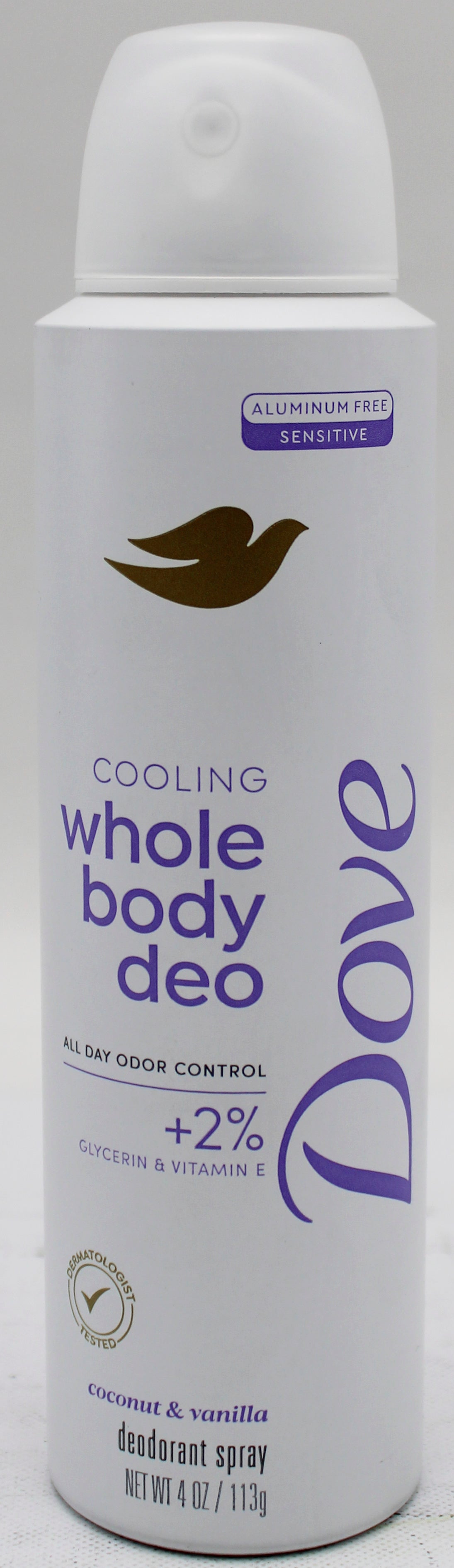 DOVE WHOLE BODY DEODORANT SPRAY COCONUT VANILLA 4oz