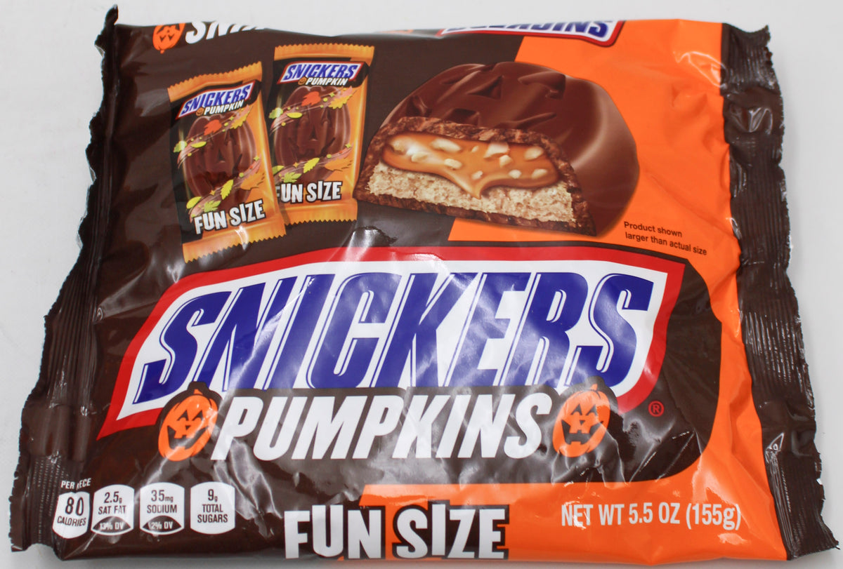 SNICKERS PUMPKIN SHAPES HALLOWEEN LAYDOWN BAG 5.5oz BB 8/27