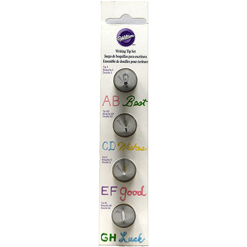 WILTON WRITING TIP SET 4CT ASST.