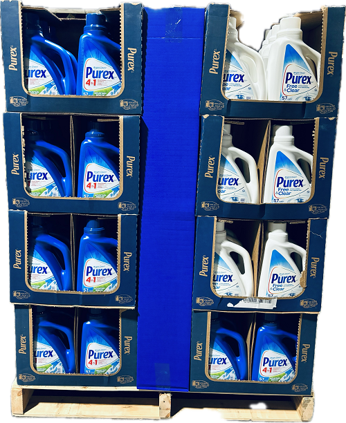 PUREX LIQUID DETERGENT 96CT 75oz HALF PALLET DISPLAY ASSORTED