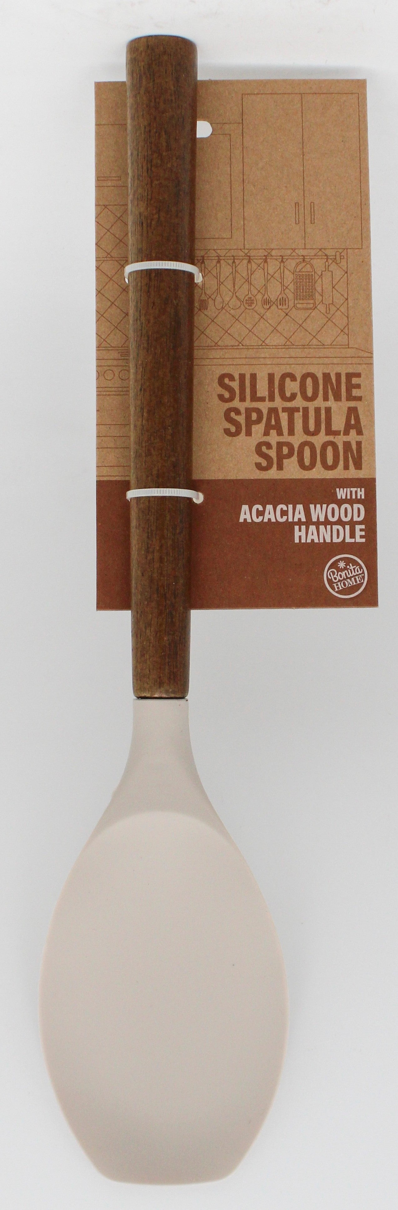 Silicone Spatula Spoon w Acacia Wood