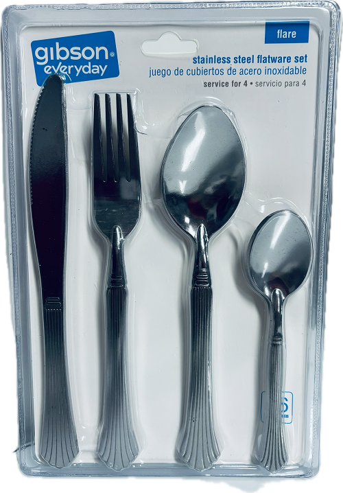 Gibson Stainless Steel Flare Flatware Set 16pc Silver