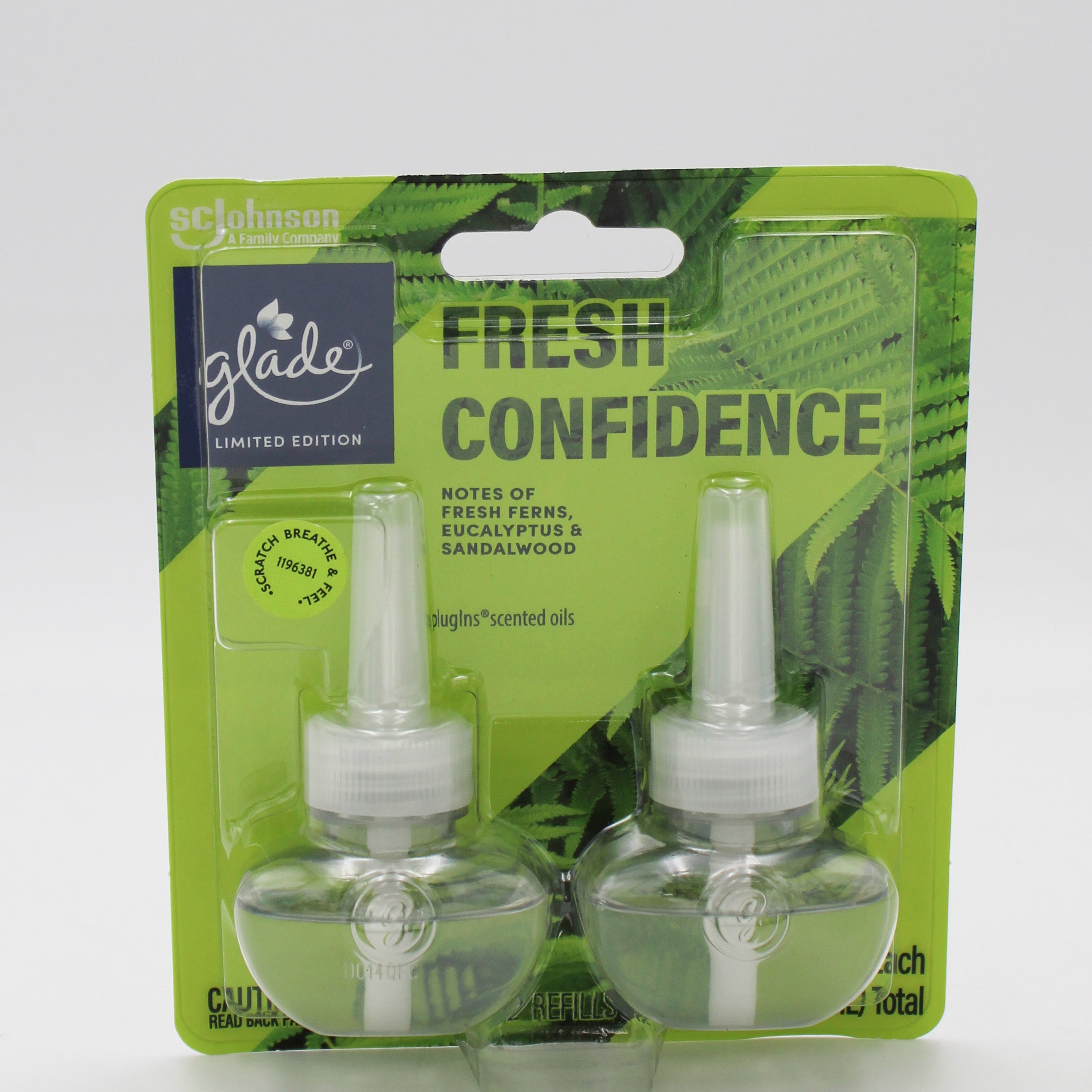 SP GLADE PLUGINS SCENTED OILS 2 REFILLS 1.34oz FRESH CONFIDENCE