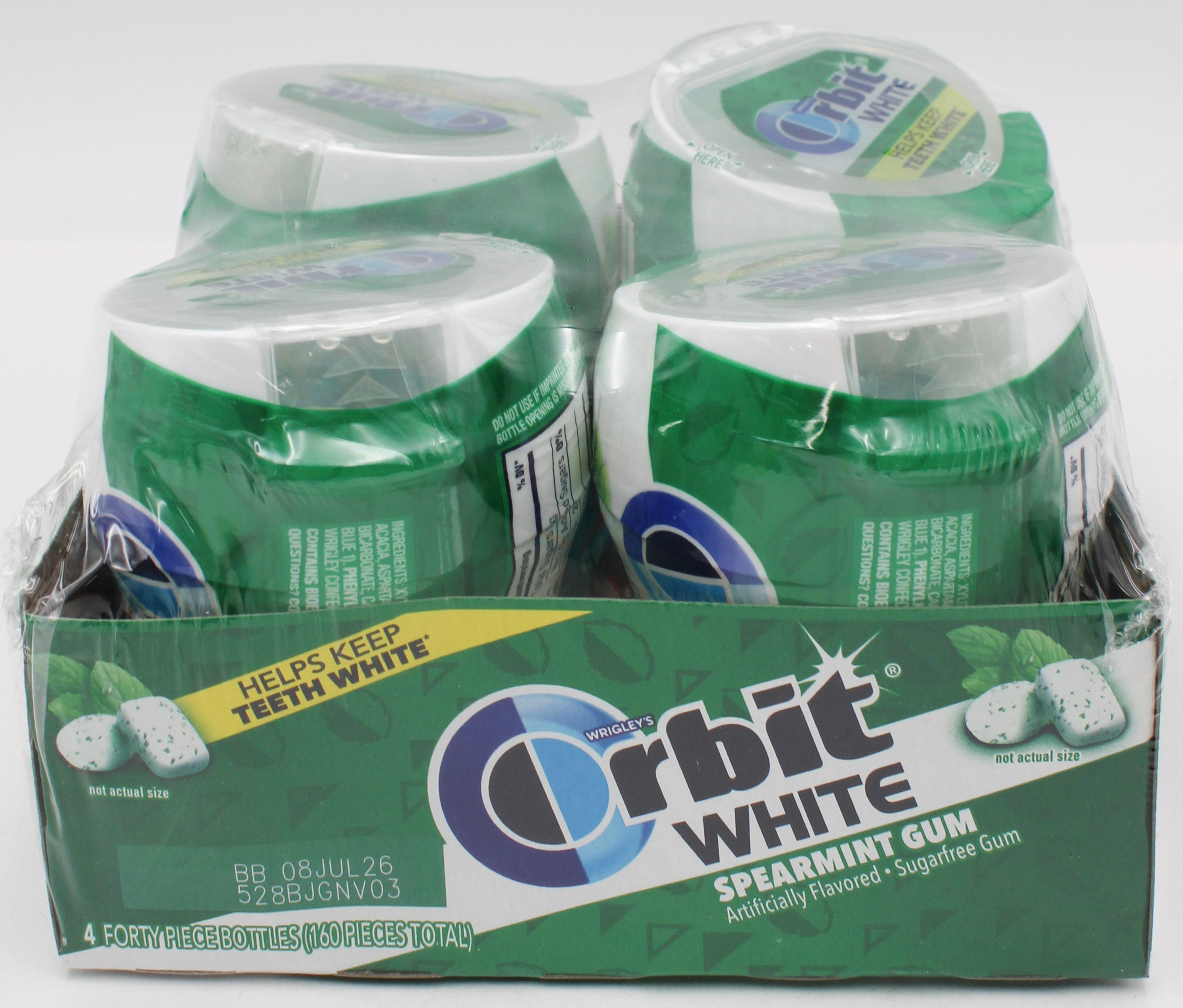 ORBIT GUM SOFT CHEW WHITE SPEARMINT BOTTLE 40ct BB 7/8/2026