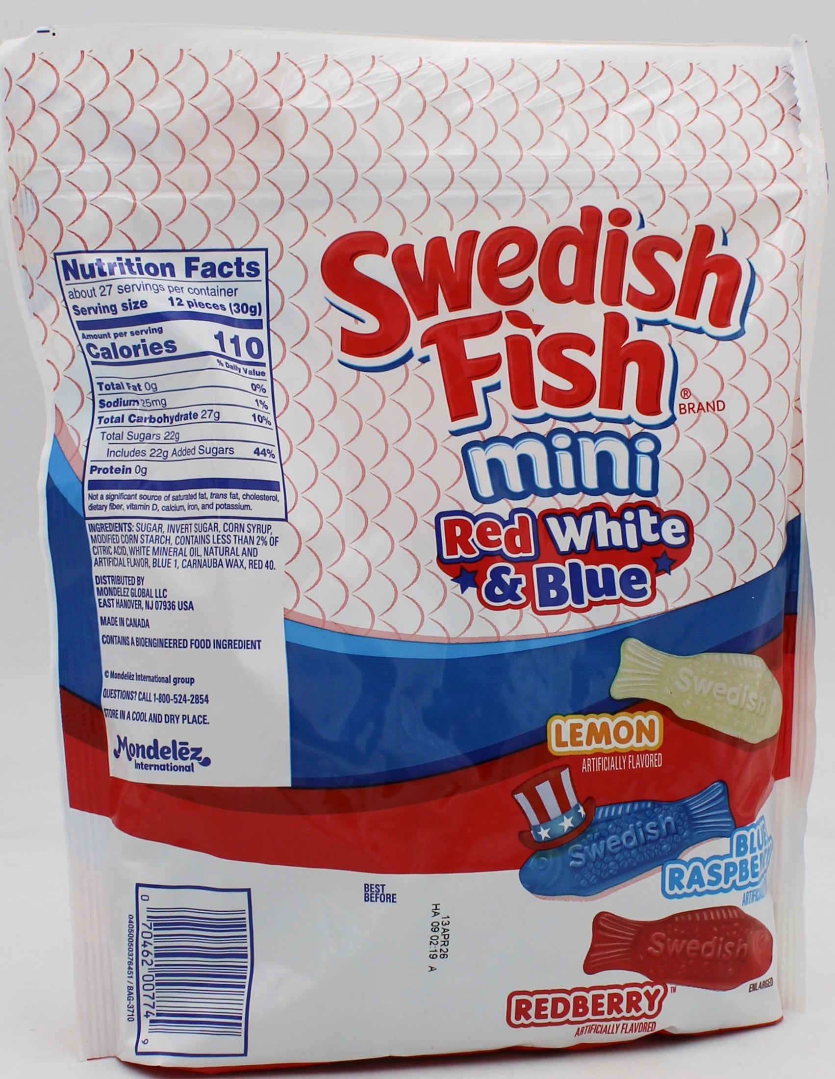 1.8 lb SWEDISH FISH RED WHITE & BLUE  BB 4/13/26