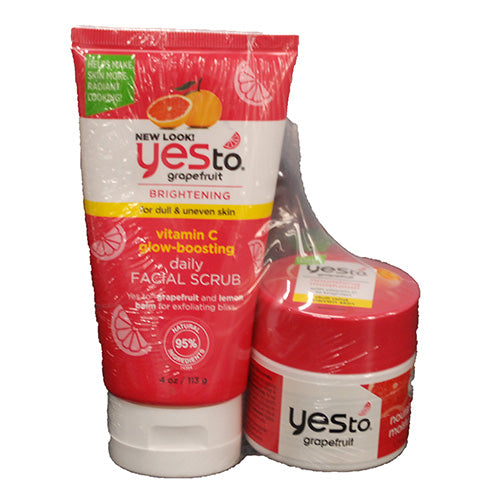YESTO GRAPEFRUIT DAILY SCRUB+MOISTURIZER 2PK BUNDLE EXP 11/30/23