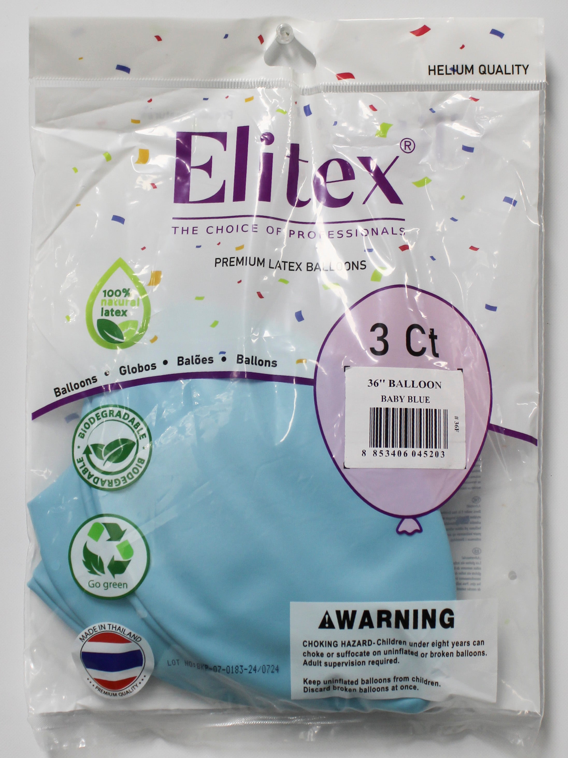 ELITEX 36" PASTEL BABY BLUE ROUND BALLOON, 3 PACK