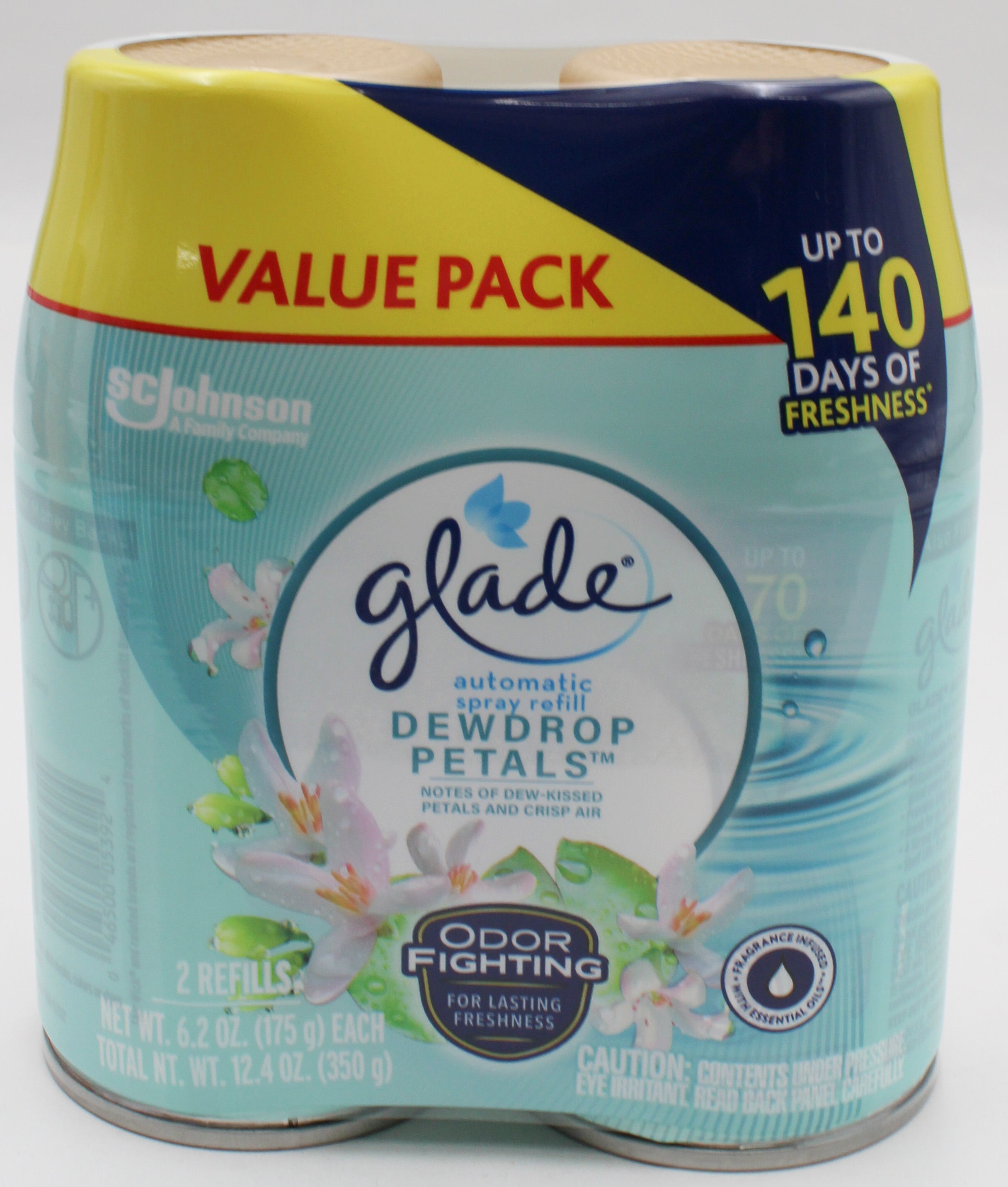 GLADE AUTOMATIC SPRAY DEWDROP PETALS 2 REFILLS 6.2oz US