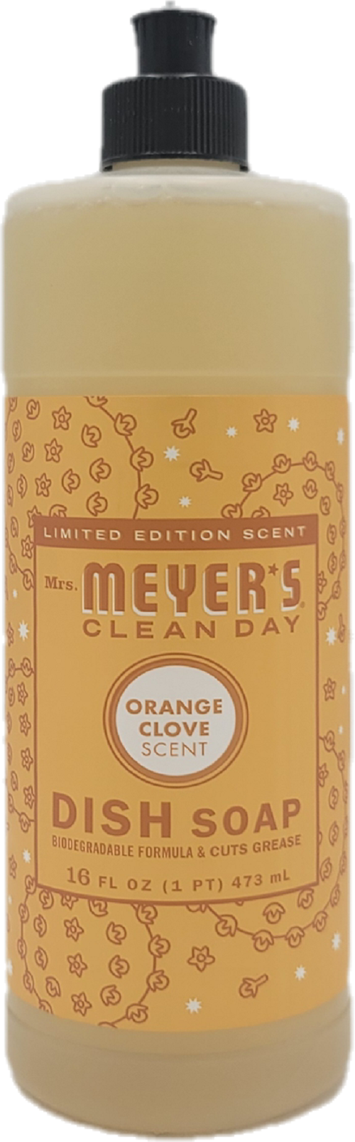 MRS MEYERS LIQUID DISH SOAP 16oz ORANGE CLOVE US
