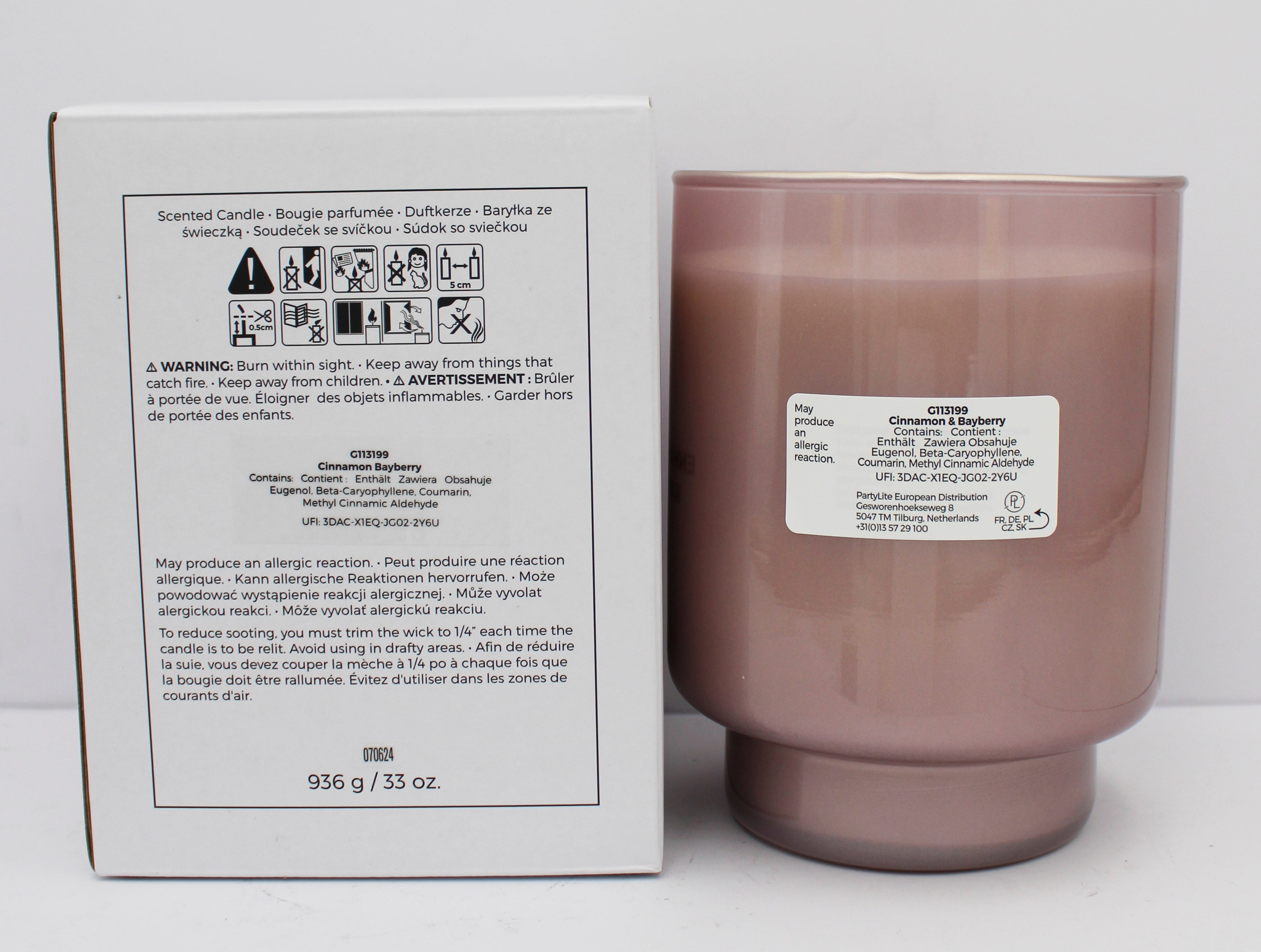 PARTYLITE CINNAMON & BAYBERRY 2-WICK SPECIALTY JAR CANDLE 33oz*