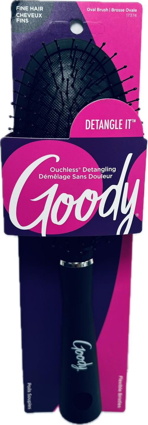 GOODY OVAL BRUSH BLACK FINE HAIR FLEXIBLE BRISTLES  NI