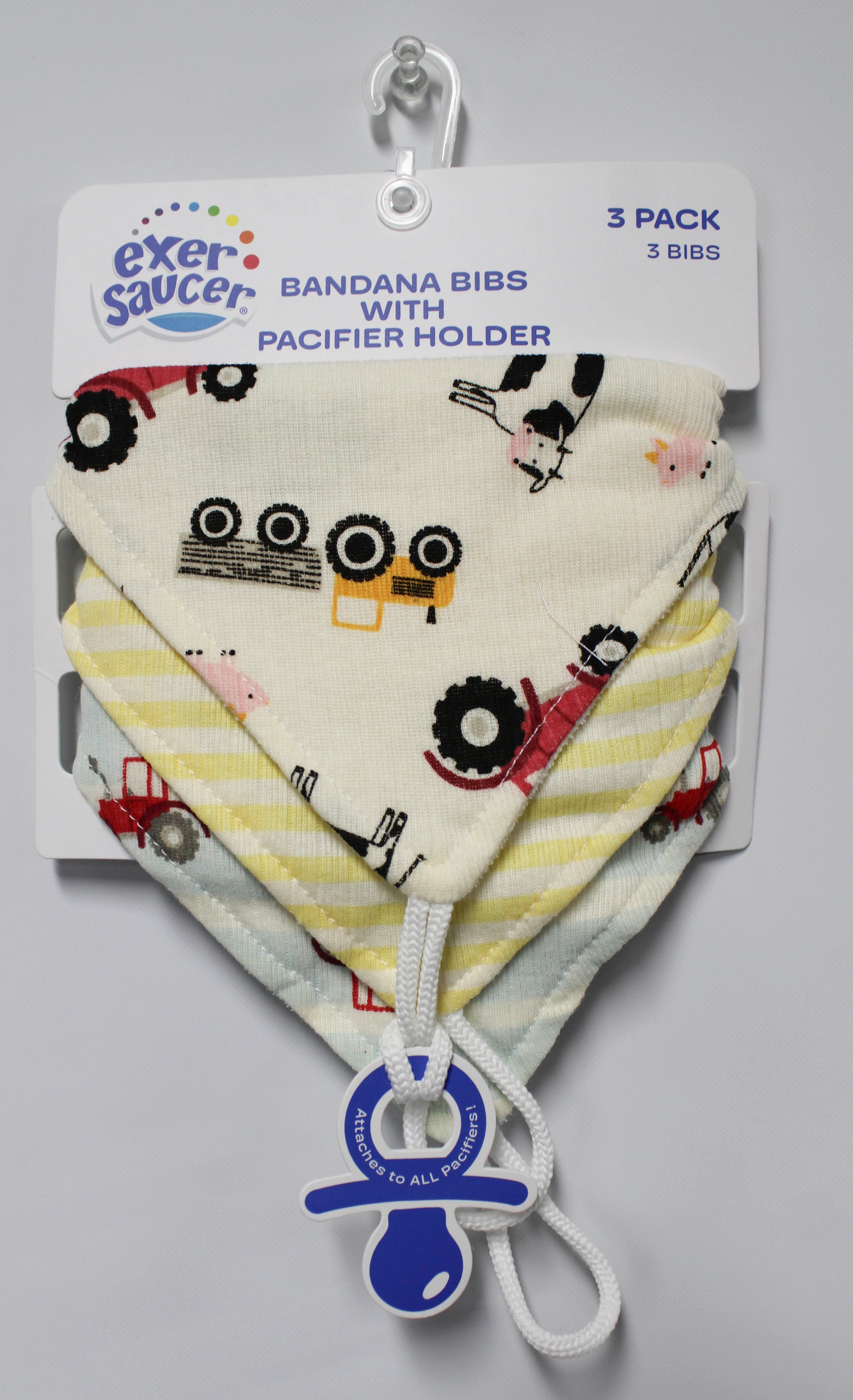 3 Pack Bandana Bibs - Cars Print, Wholesale Baby Bibs