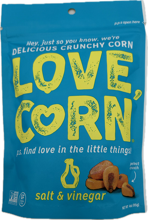 LOVE CORN SALT & VINEGAR 4oz BEST BY 4/26/25