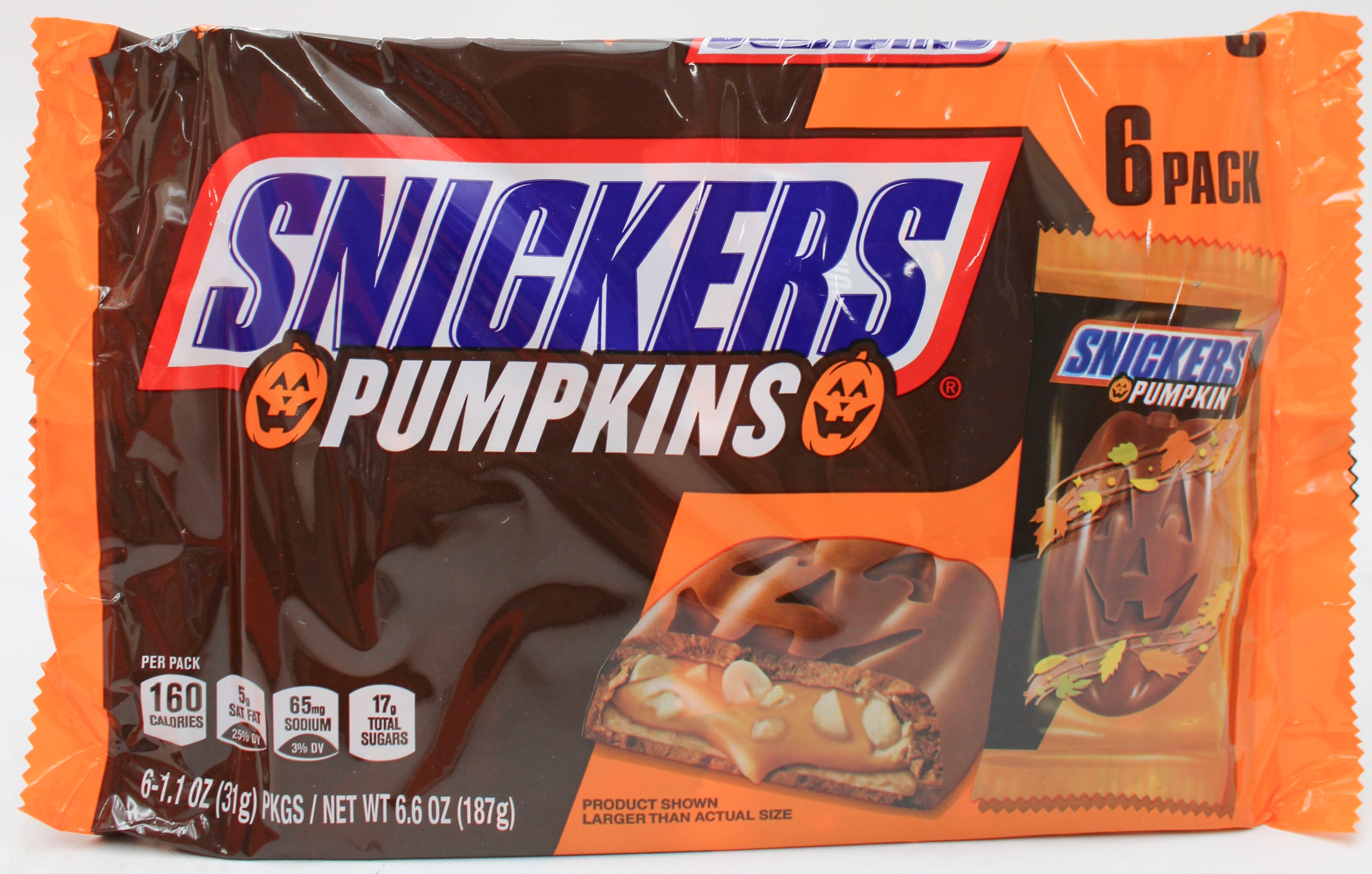 SNICKERS PUMPKIN SHAPES HALLOWEEN CANDY 6.6oz BB 6/27