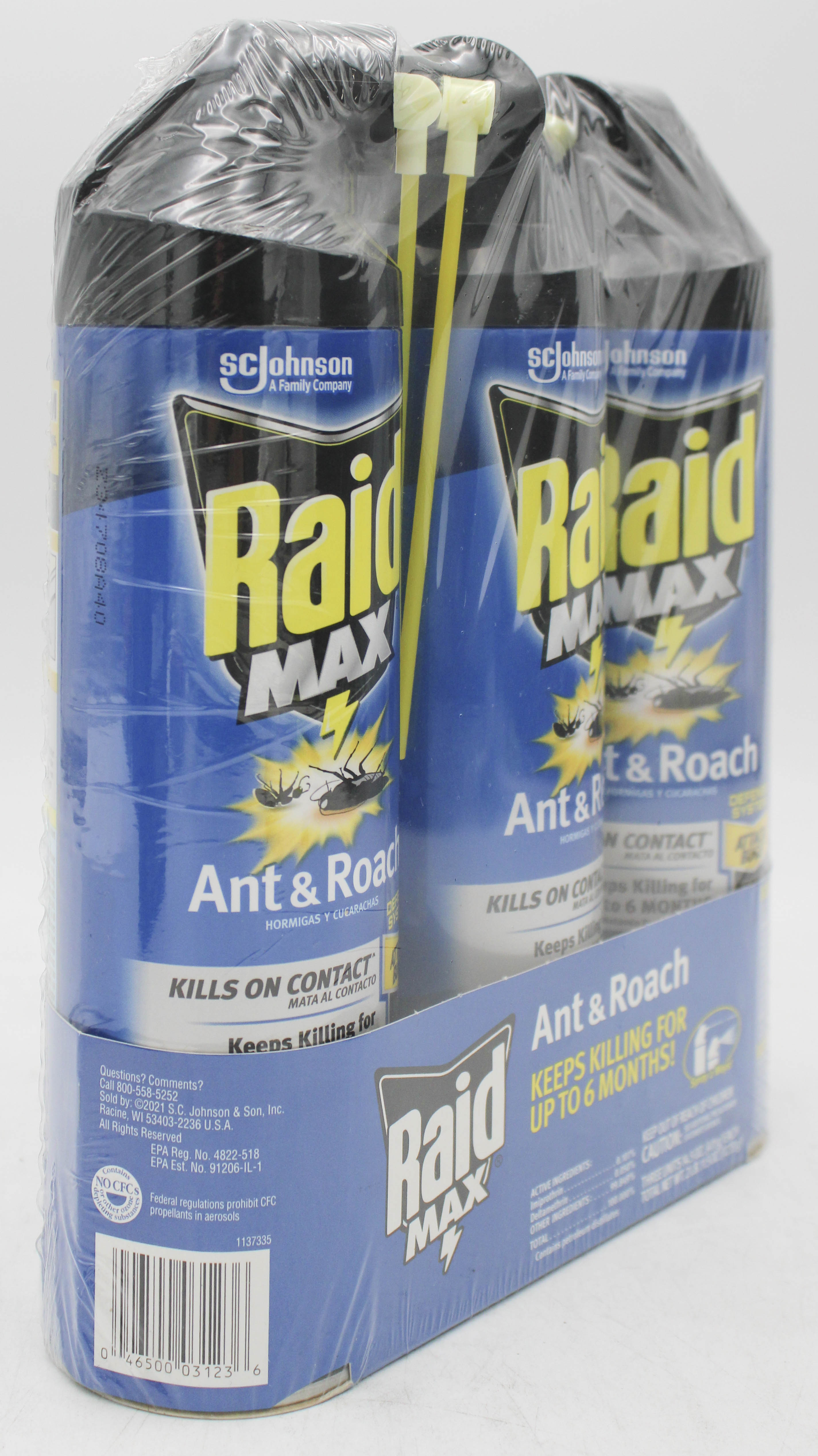 RAID MAX ANT & ROACH KILLER 3ct 14.5oz DISPLAY