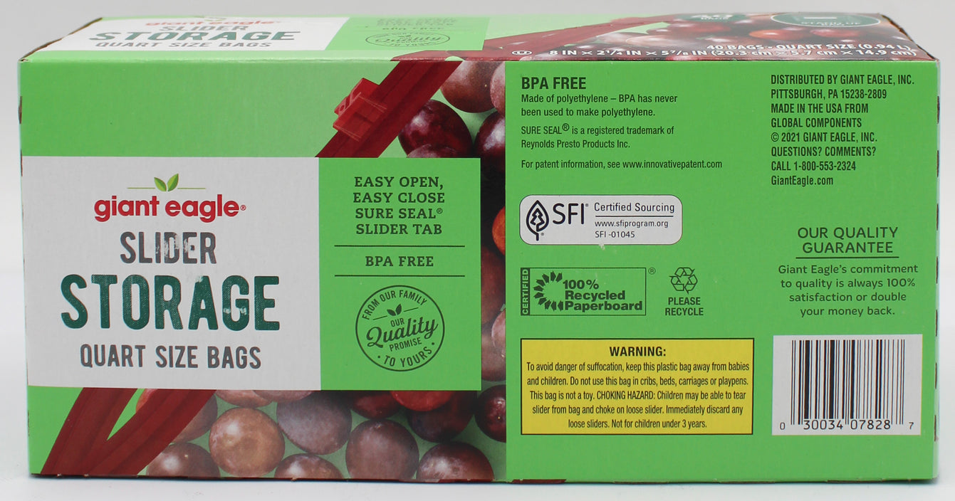 40CT GIANT EAGLE STORAGE CLOSE SLIDER BAGS