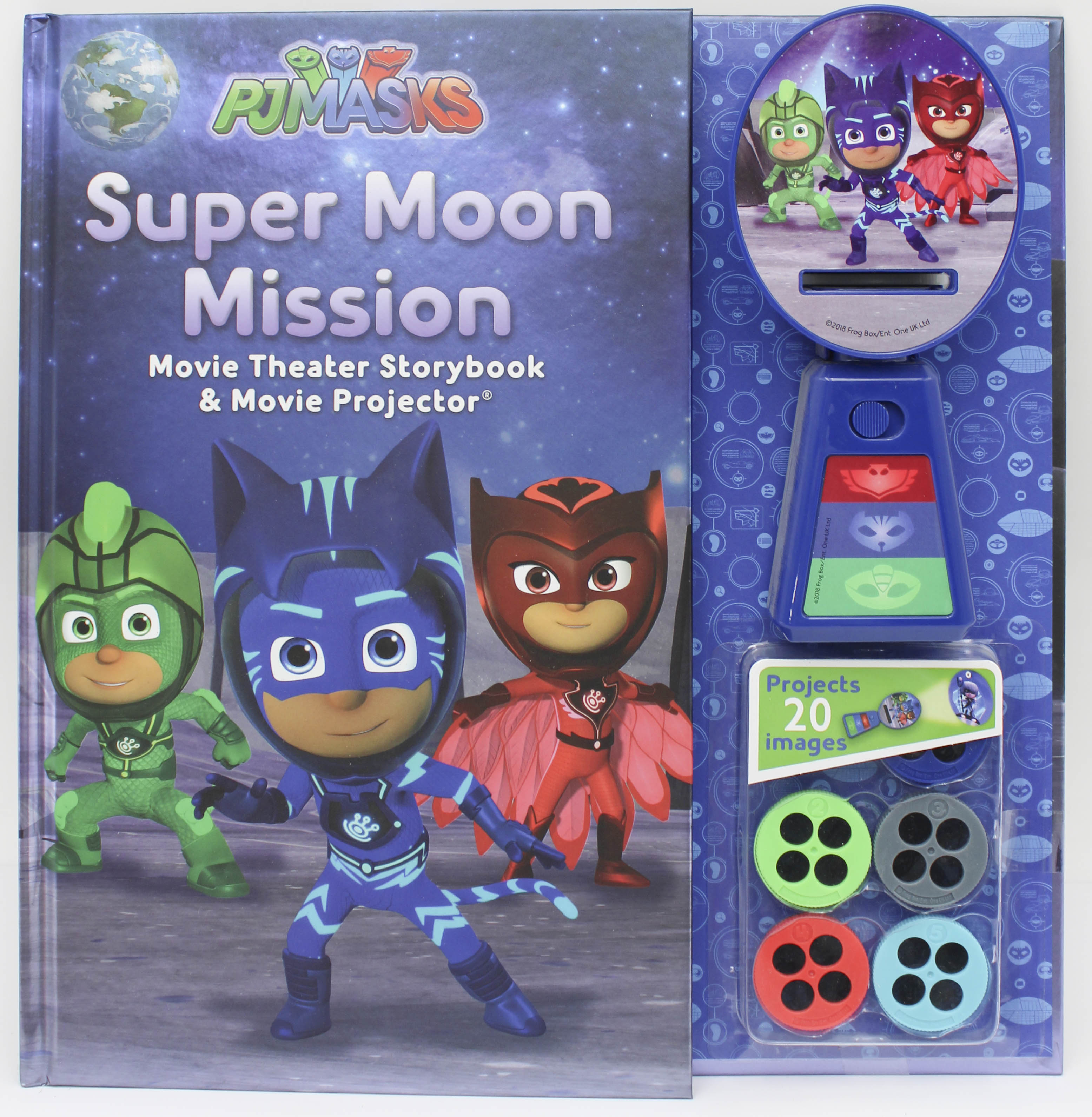 PJ MASKS HARDCOVER STORYBOOK AND MOVIE PROJECTOR: PAJAMA PARTY 32pg