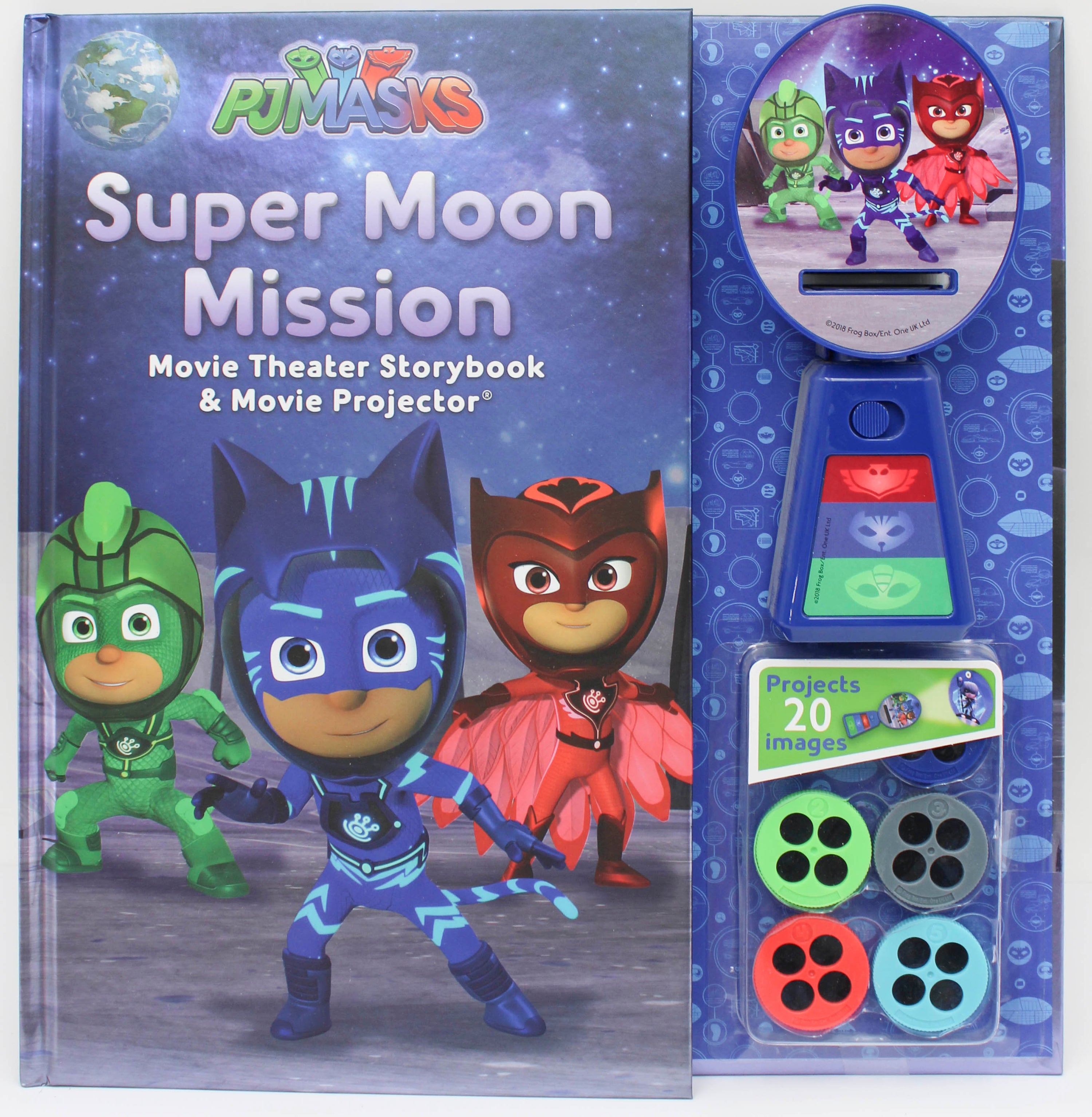 PJ MASKS HARDCOVER STORYBOOK AND MOVIE PROJECTOR: PAJAMA PARTY 32pg