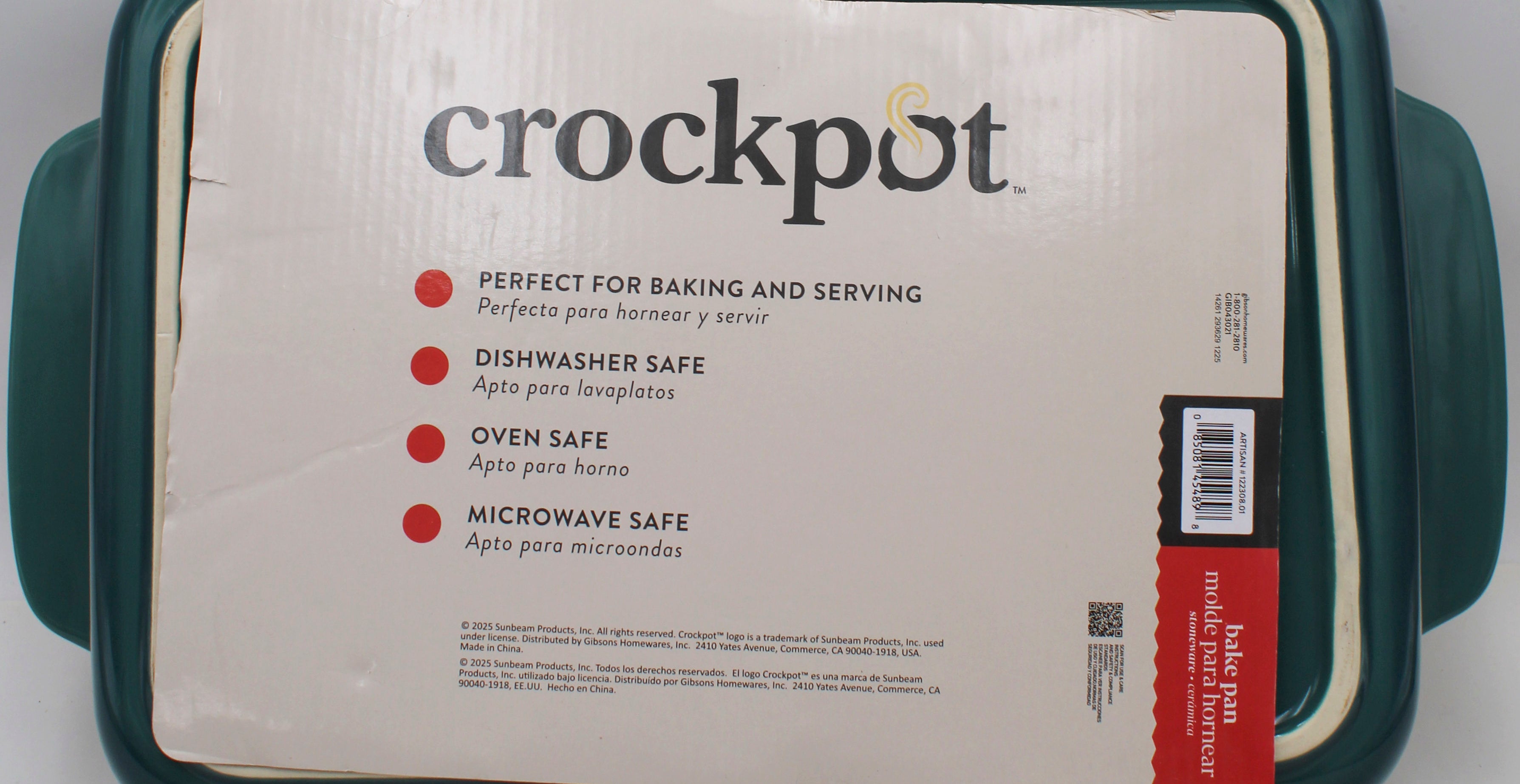 CROCKPOT 5.6QT BAKEWARE - TEAL STONEWARE NI