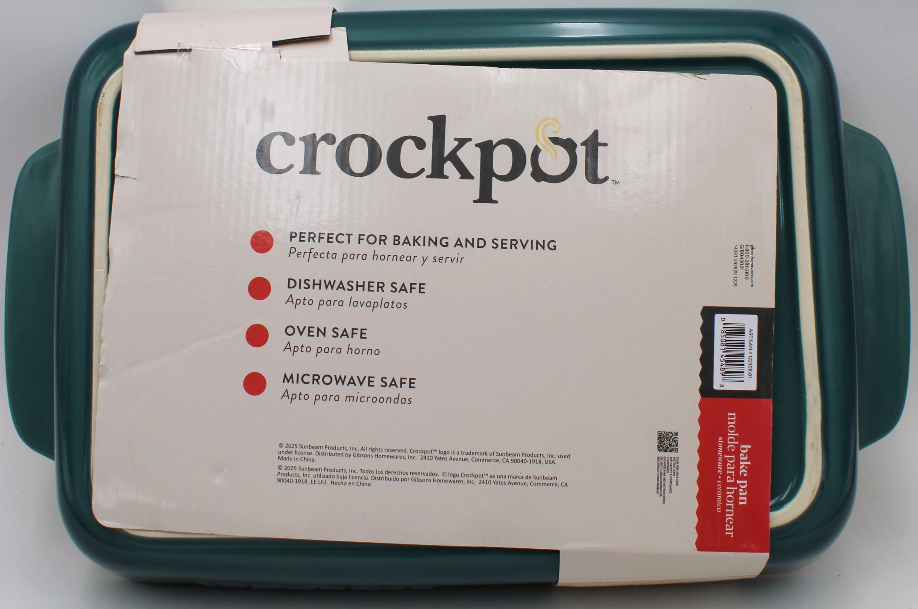 CROCKPOT 5.6QT BAKEWARE - TEAL STONEWARE NI