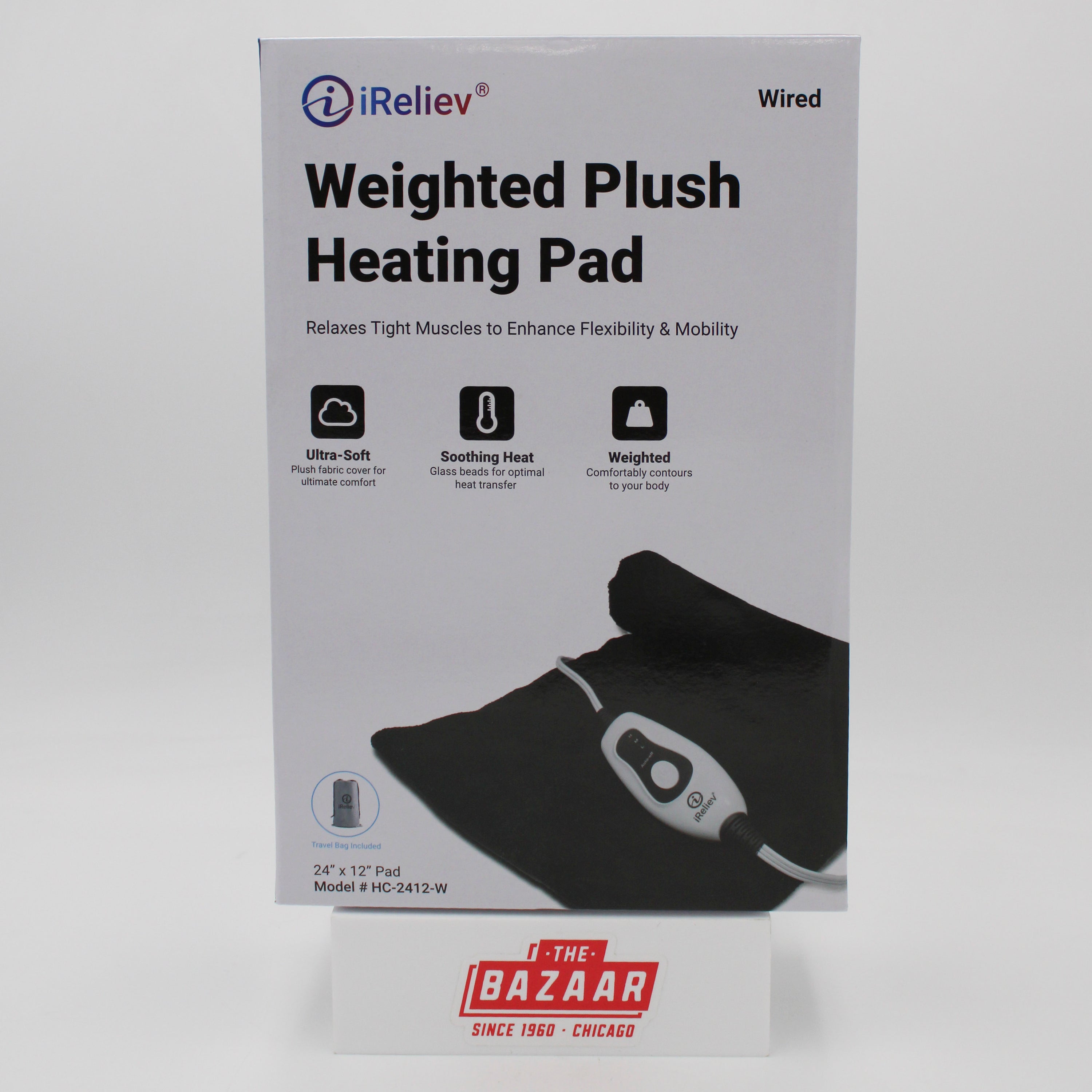 IRELIEVE WEIGHTED PLUSH HEATING PAD 24''X12''