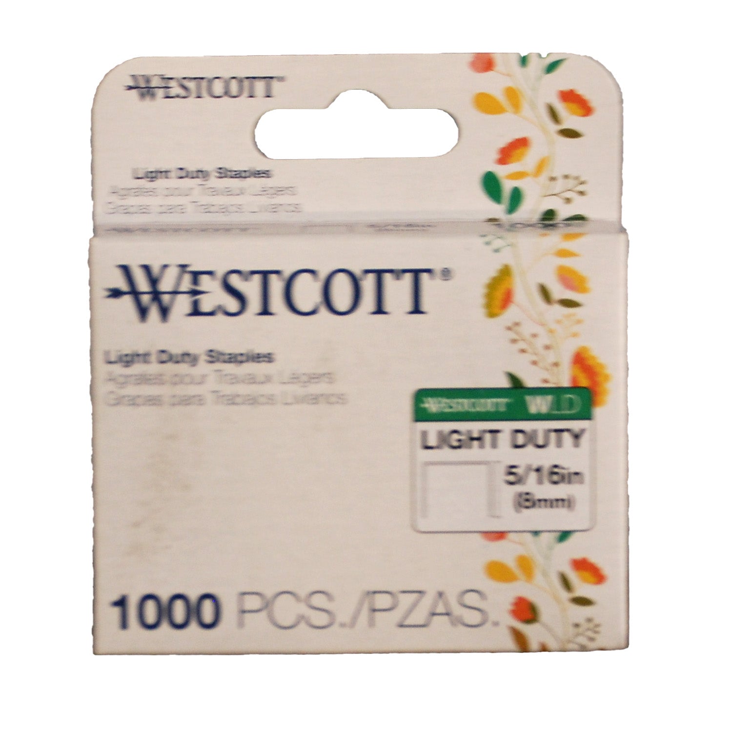 WESTCOTT STAPLES 5/16IN(8MM) LIGHT DUTY 1000CT