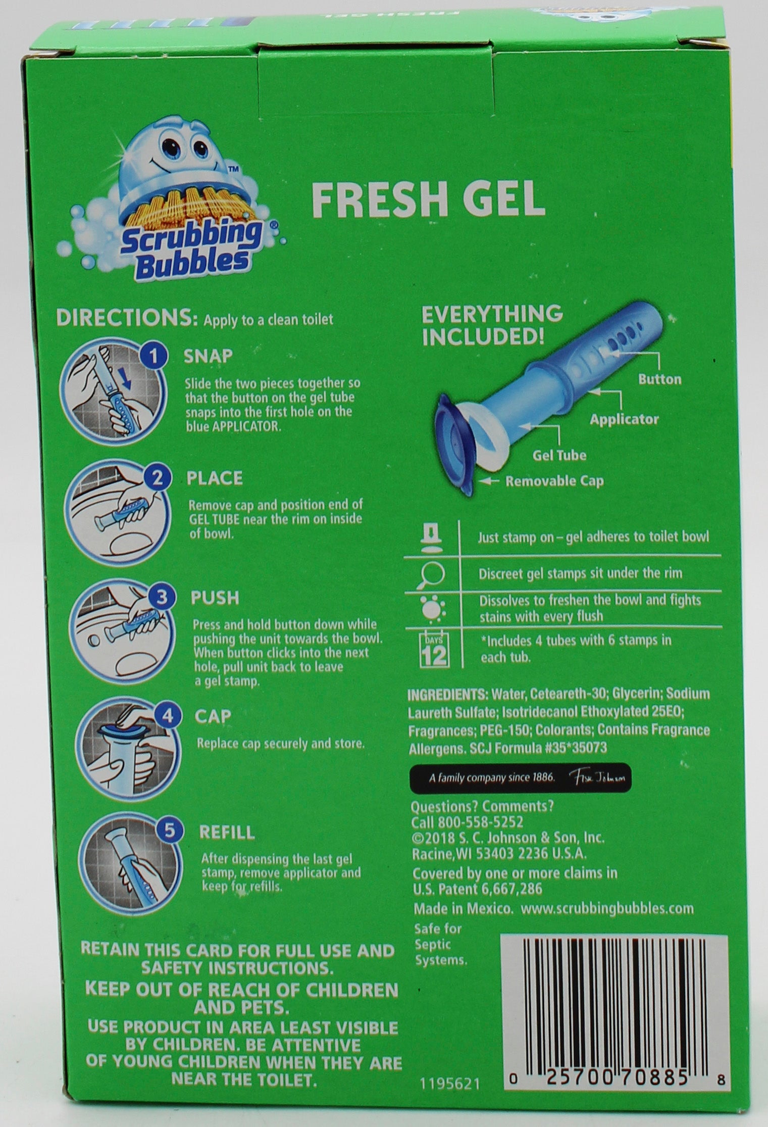 SP SB TOILET CLEANING STAMP 1 DISPENSER & 24 STAMPS  FRESH GEL